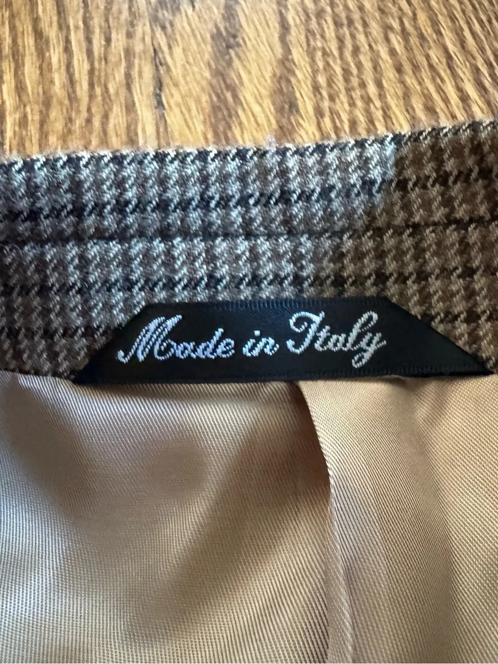 Louis Dell’Olio 46R Wool Houndstooth Sport Coat Made in Italy